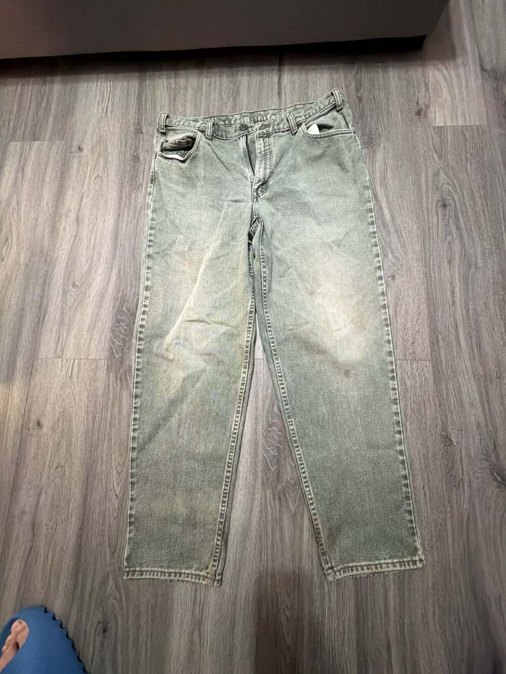 Levi's 533 Green Relaxed Fit Faded Wash Denim Jeans